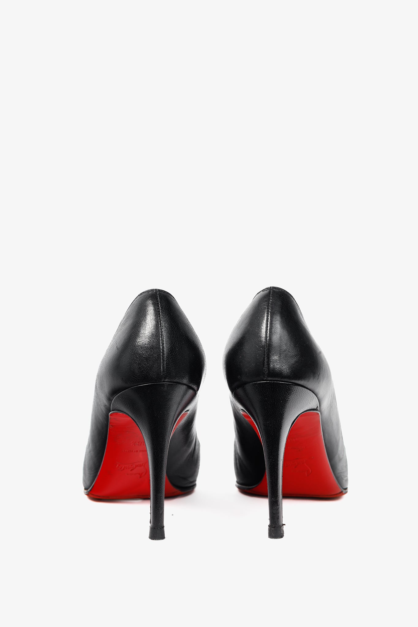 Christian Louboutin Simple Black Leather Pumps