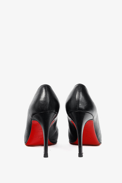 Christian Louboutin Simple Black Leather Pumps