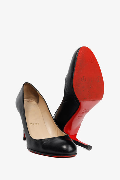 Christian Louboutin Simple Black Leather Pumps