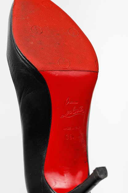 Christian Louboutin Simple Black Leather Pumps