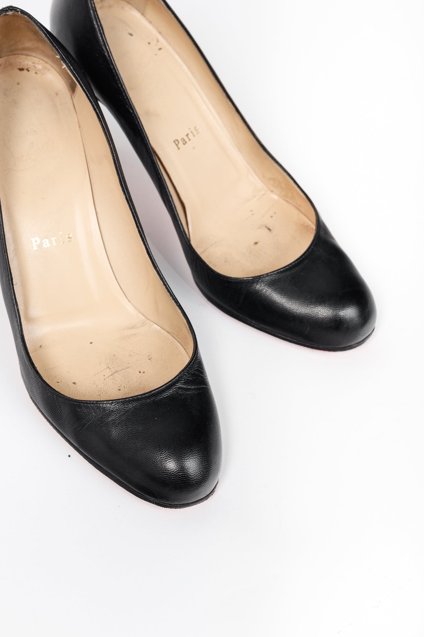Christian Louboutin Simple Black Leather Pumps
