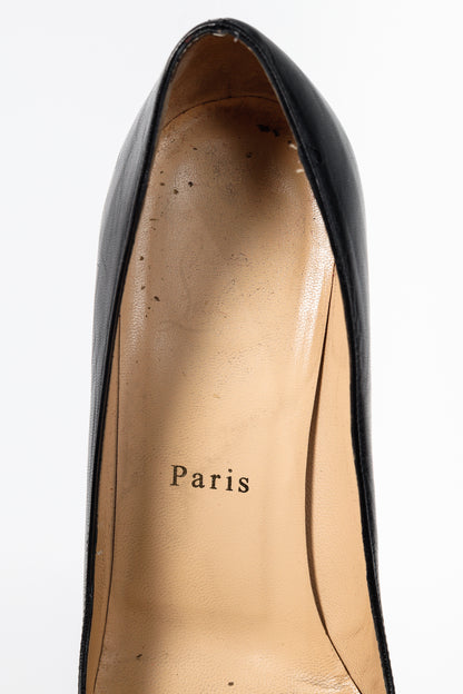 Christian Louboutin Simple Black Leather Pumps
