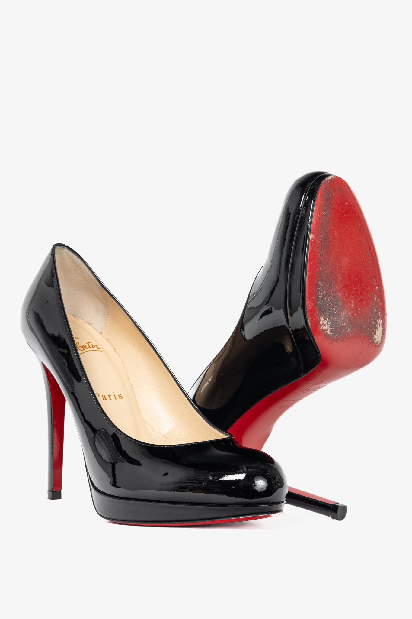 Christian Louboutin New Simple 120 Black Patent Calf Leather Pumps
