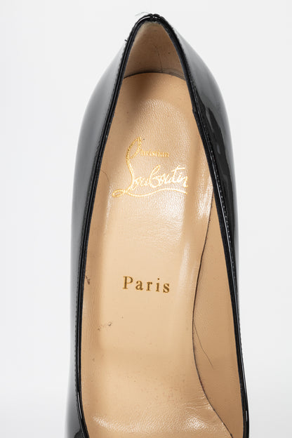 Christian Louboutin New Simple 120 Black Patent Calf Leather Pumps