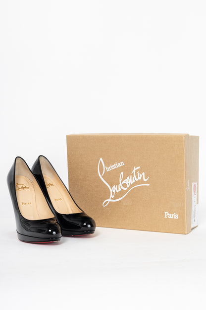 Christian Louboutin New Simple 120 Black Patent Calf Leather Pumps
