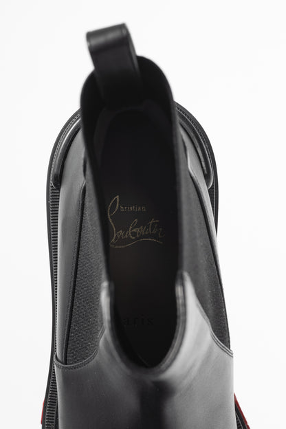 Christian Louboutin Marchacroche Dune Black Leather Chelsea Ankle Boots