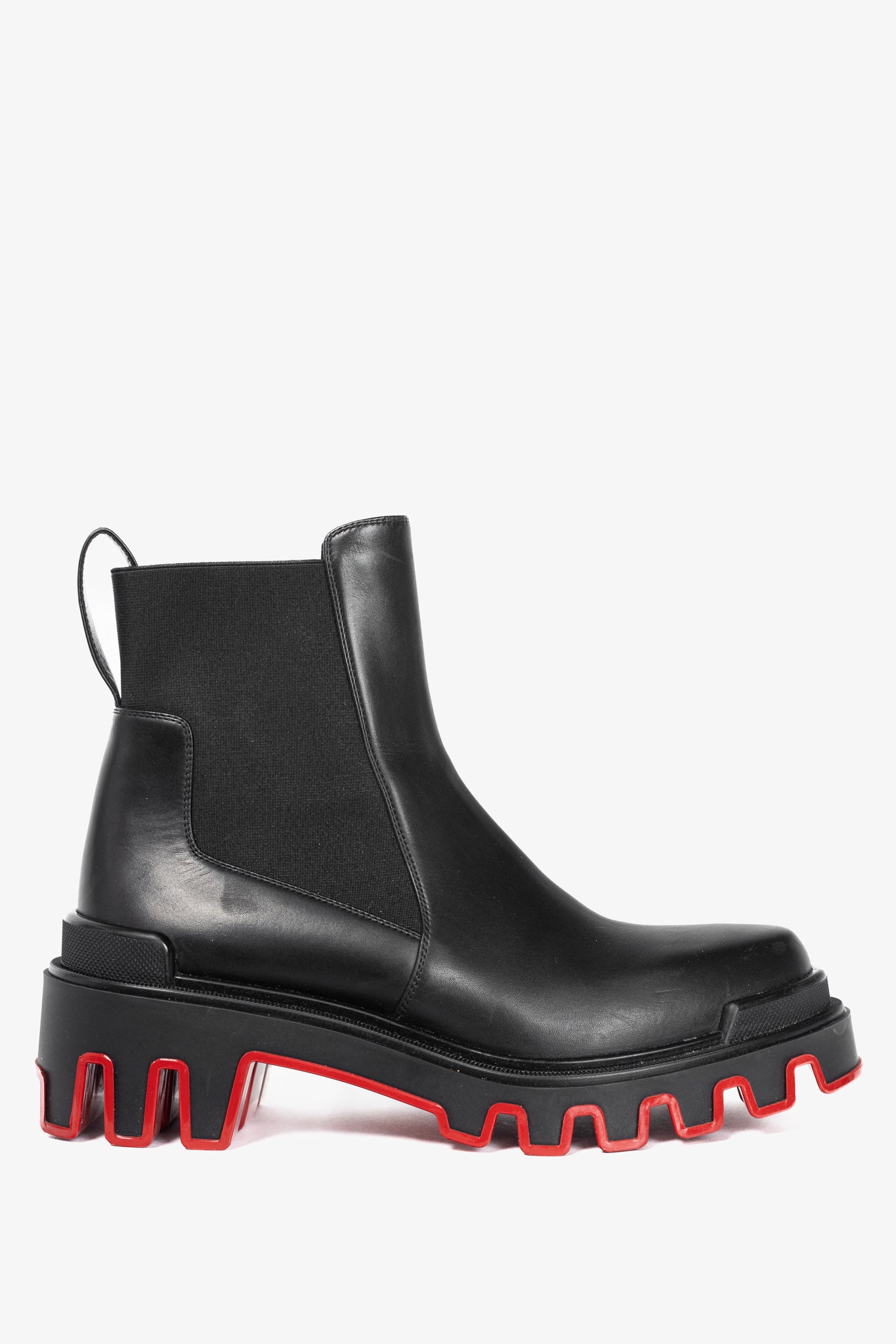 Christian Louboutin Marchacroche Dune Black Leather Chelsea Ankle Boots