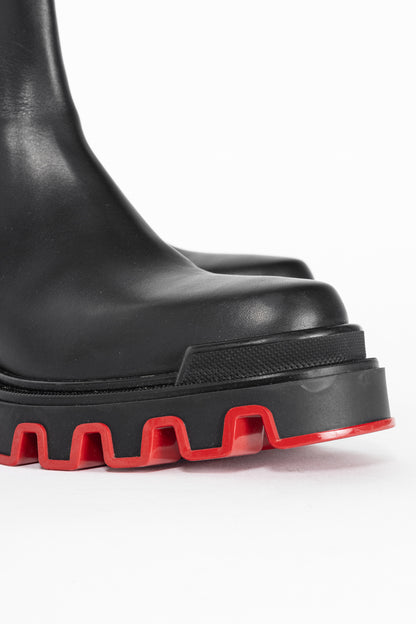 Christian Louboutin Marchacroche Dune Black Leather Chelsea Ankle Boots
