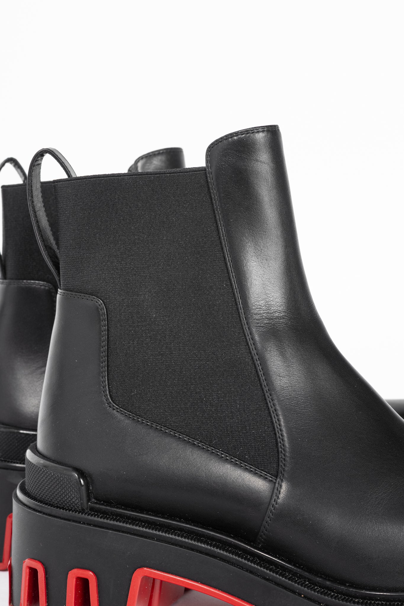 Christian Louboutin Marchacroche Dune Black Leather Chelsea Ankle Boots