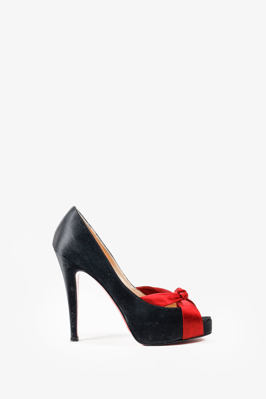 Christian Louboutin Satin Red Bow Pumps