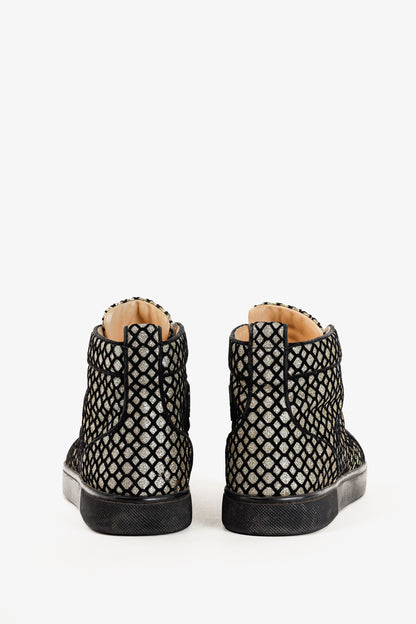 Christian Louboutin Rantus Orlato Black Glitter Gold High-Top Sneaker