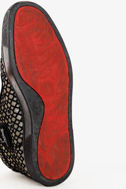 Christian Louboutin Rantus Orlato Black Glitter Gold High-Top Sneaker
