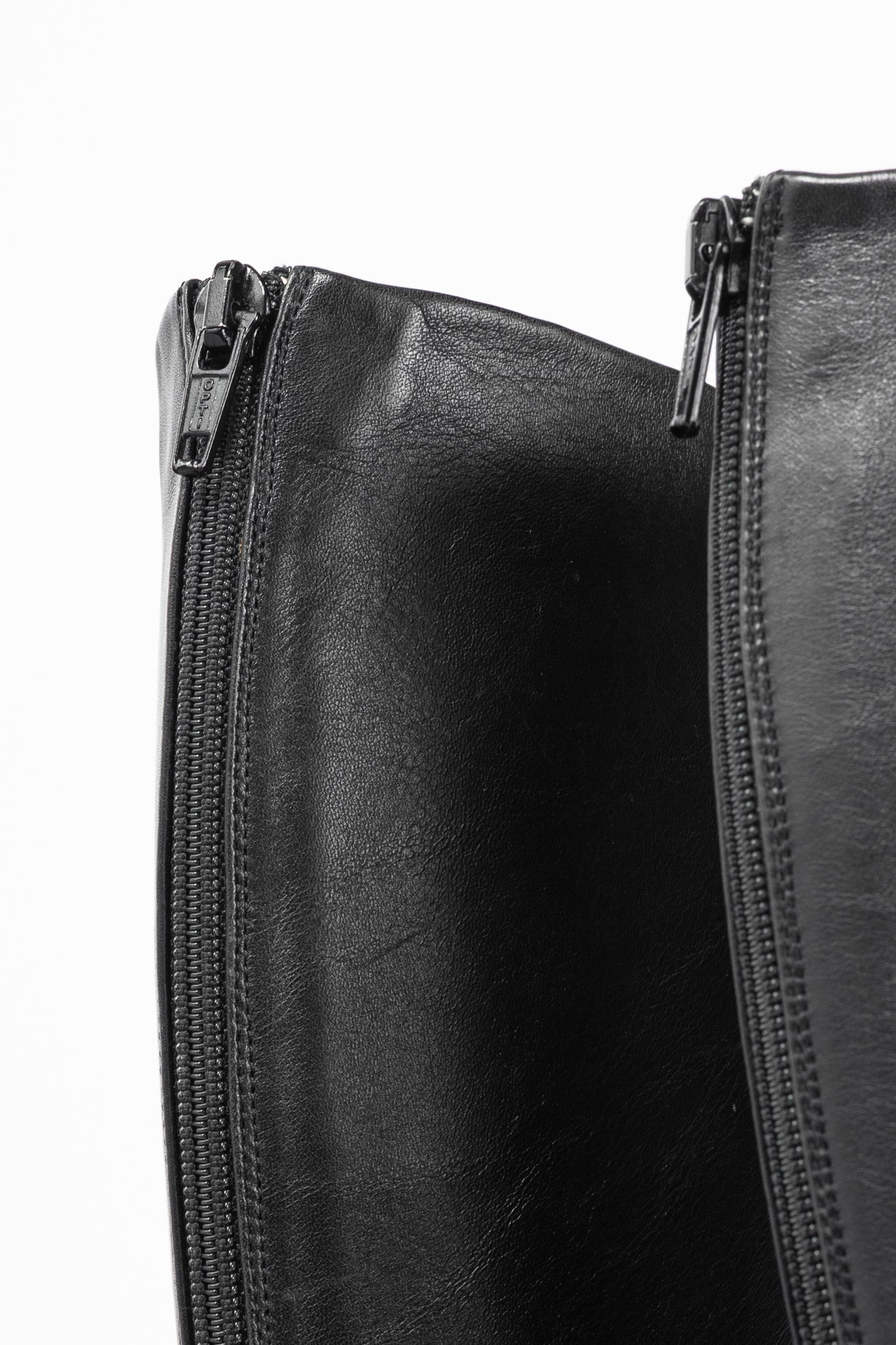 Christian Louboutin Zepita Black Leather Knee-High Wedge Boots