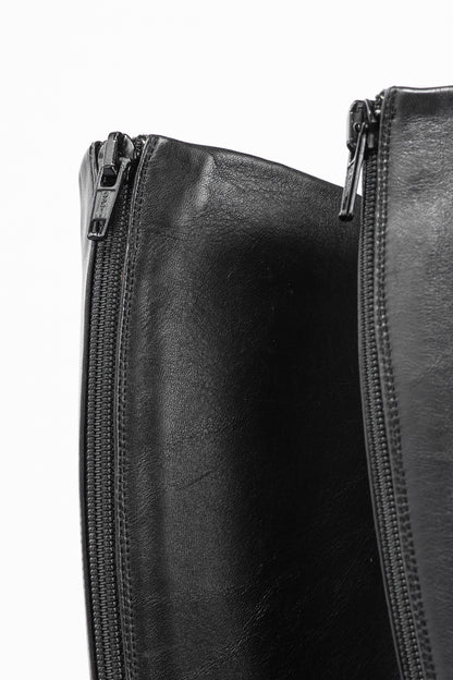 Christian Louboutin Zepita Black Leather Knee-High Wedge Boots
