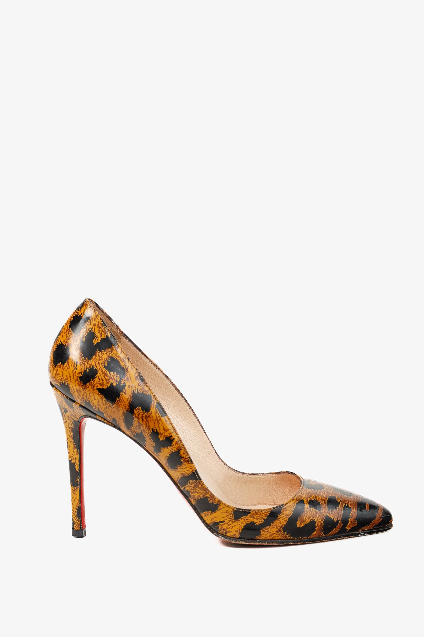 Christian Louboutin Leopard Patent Pointed-Toe Pumps