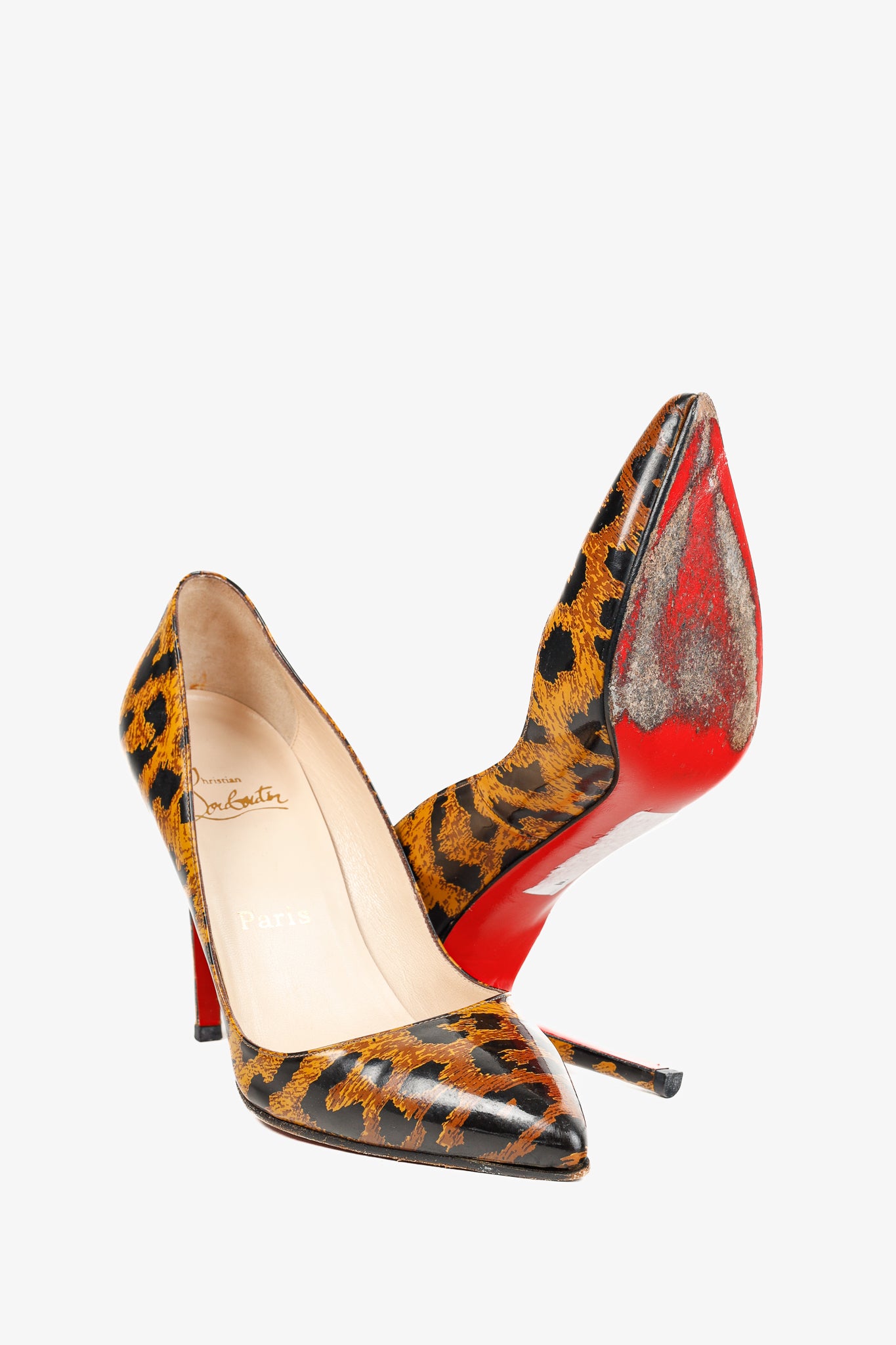 Christian Louboutin Leopard Patent Pointed-Toe Pumps