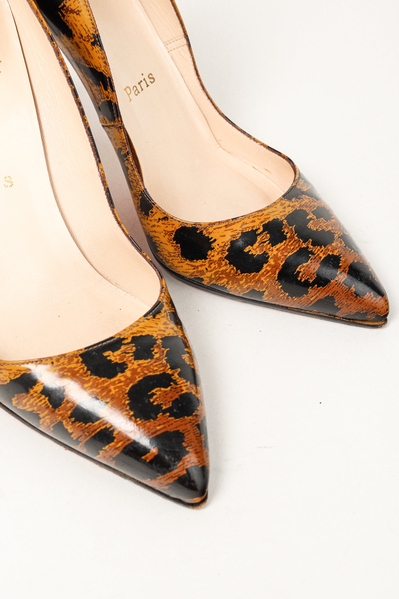 Christian Louboutin Leopard Patent Pointed-Toe Pumps