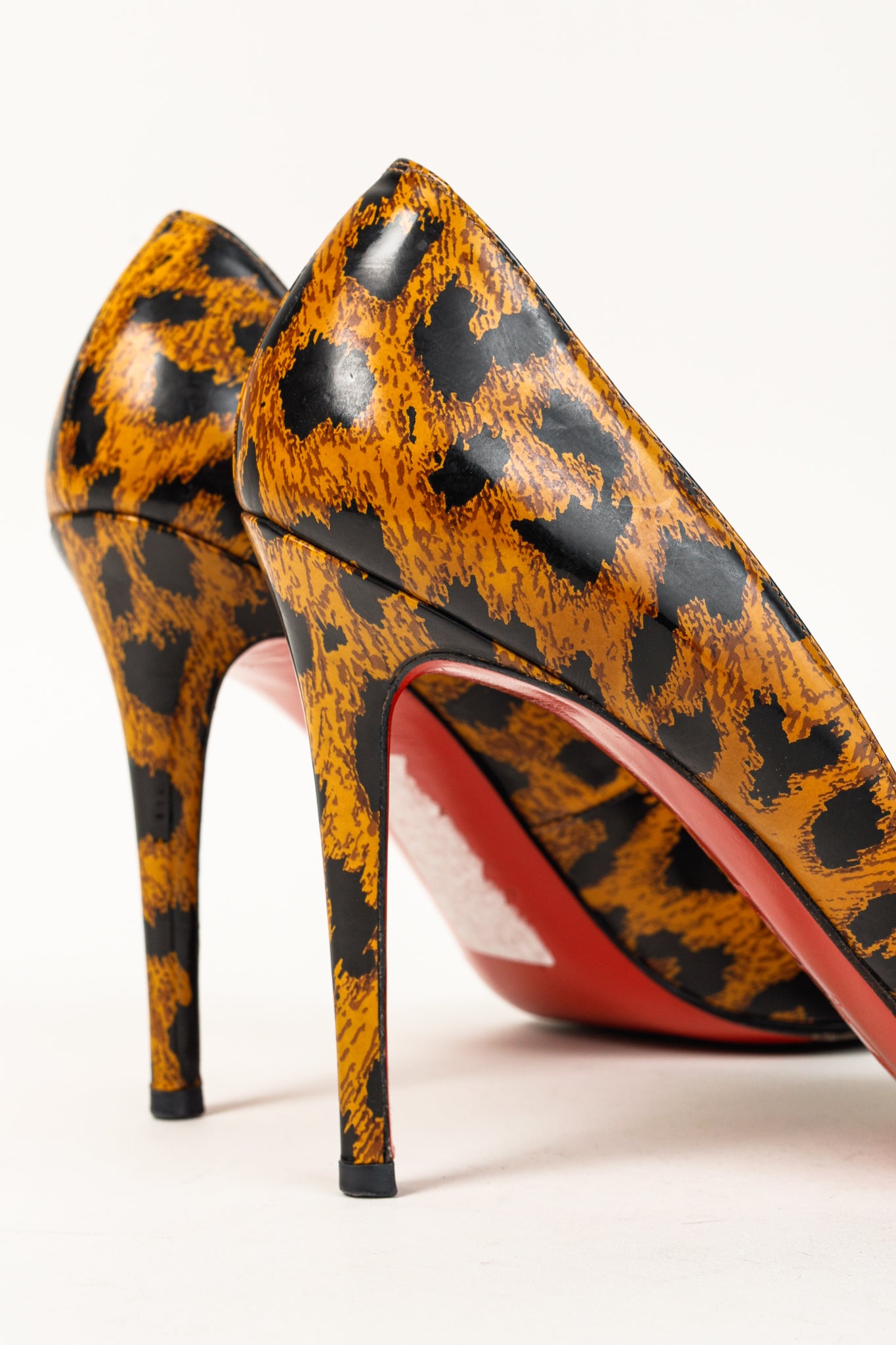 Christian Louboutin Leopard Patent Pointed-Toe Pumps