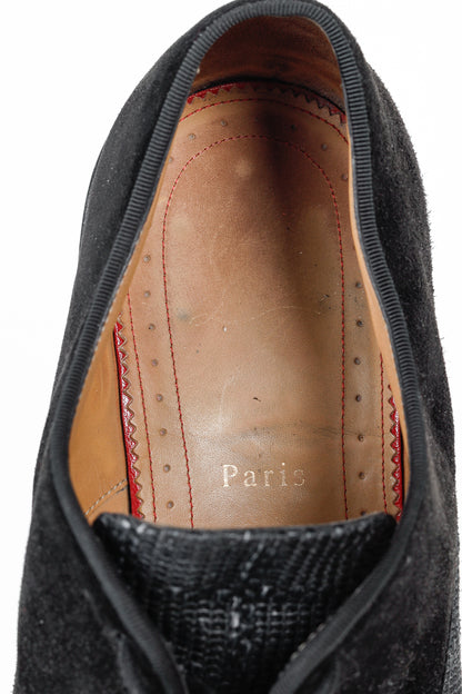 Christian Louboutin Black Multi-Material Greggo Lace Up Derby Shoes