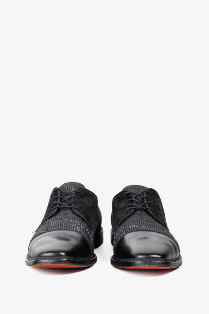 Christian Louboutin Black Multi-Material Greggo Lace Up Derby Shoes