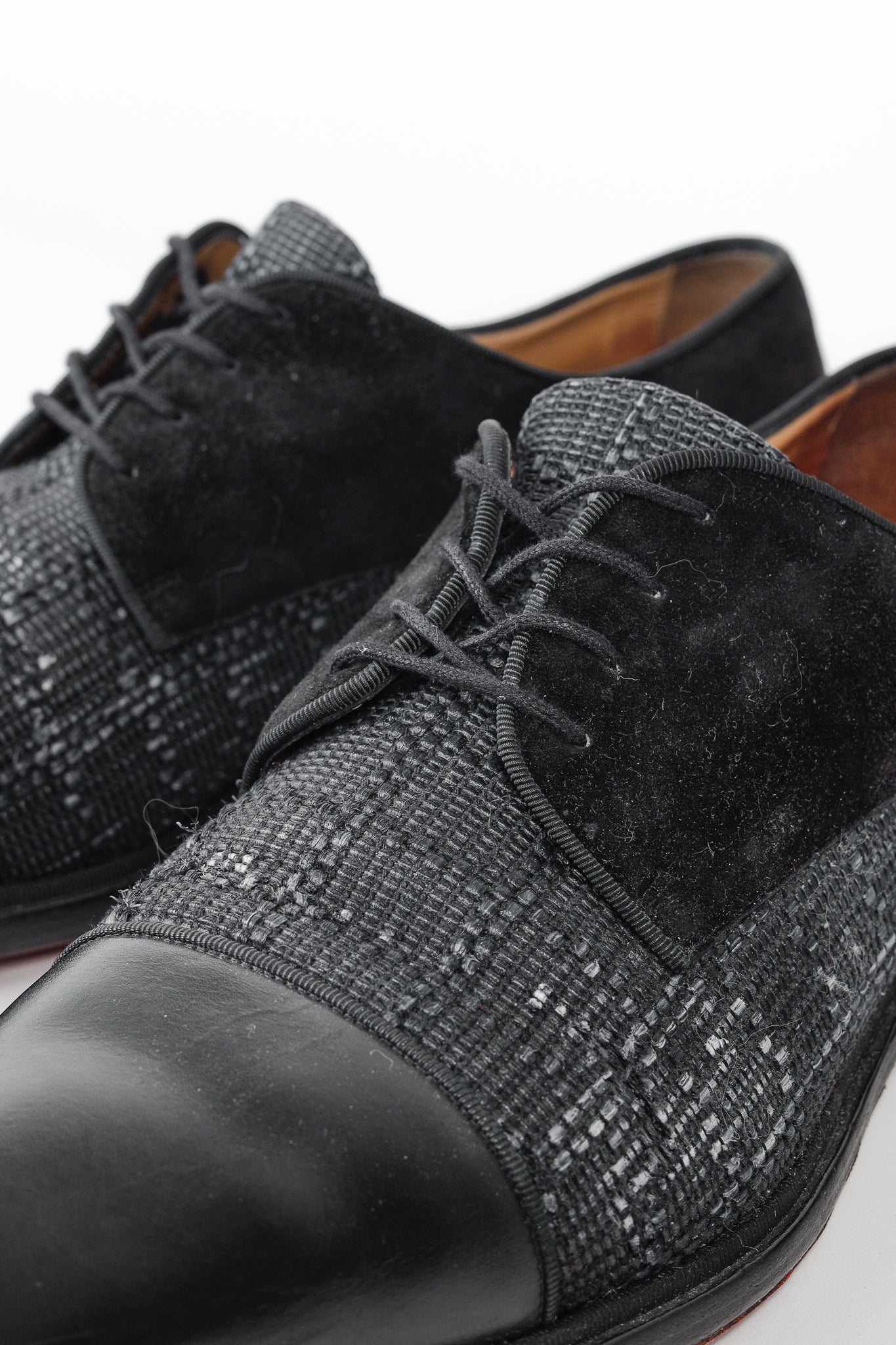 Christian Louboutin Black Multi-Material Greggo Lace Up Derby Shoes