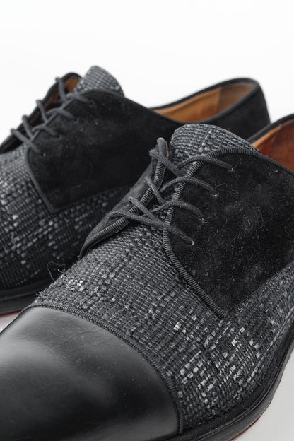Christian Louboutin Black Multi-Material Greggo Lace Up Derby Shoes