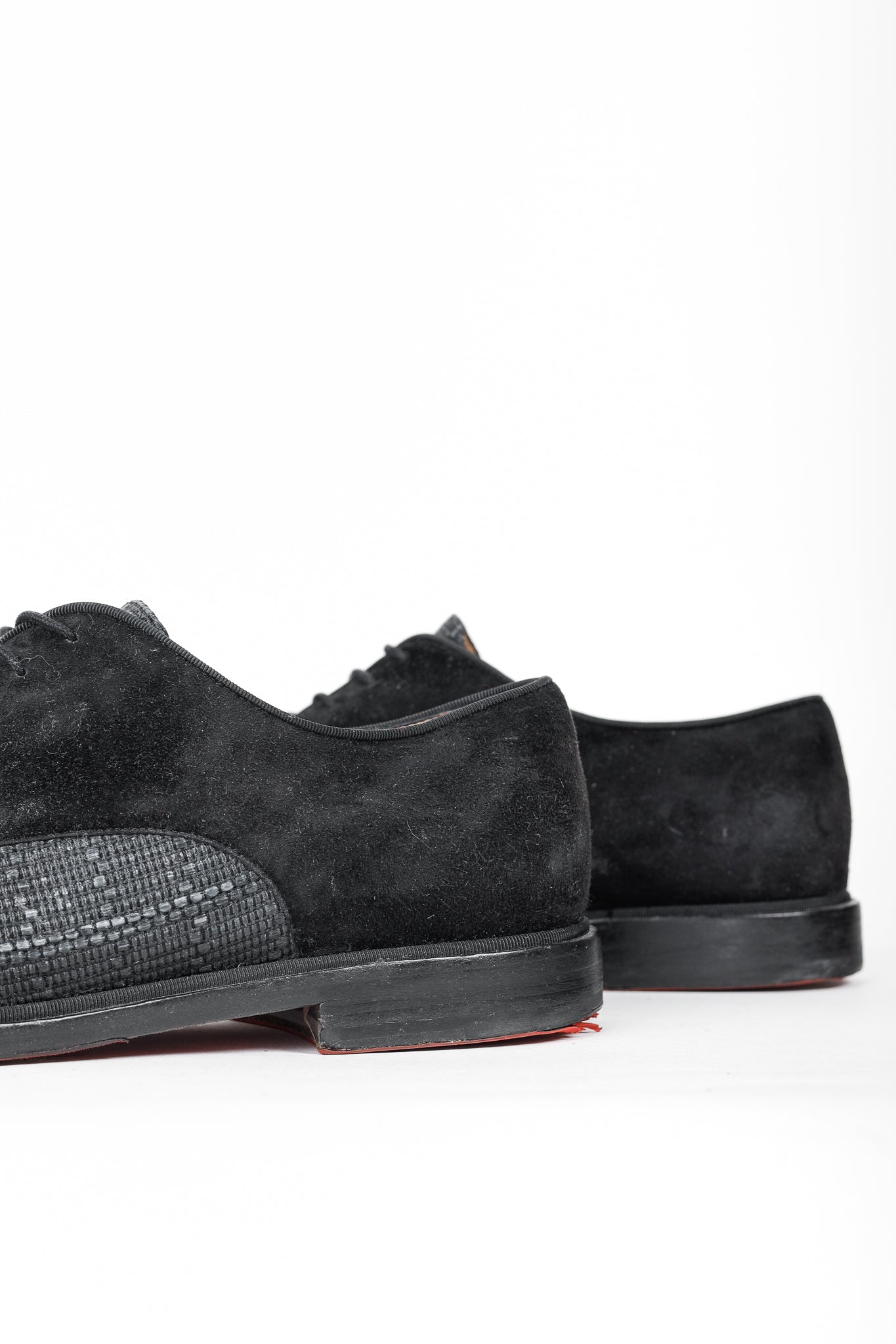 Christian Louboutin Black Multi-Material Greggo Lace Up Derby Shoes