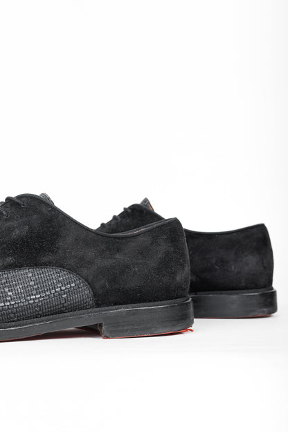 Christian Louboutin Black Multi-Material Greggo Lace Up Derby Shoes