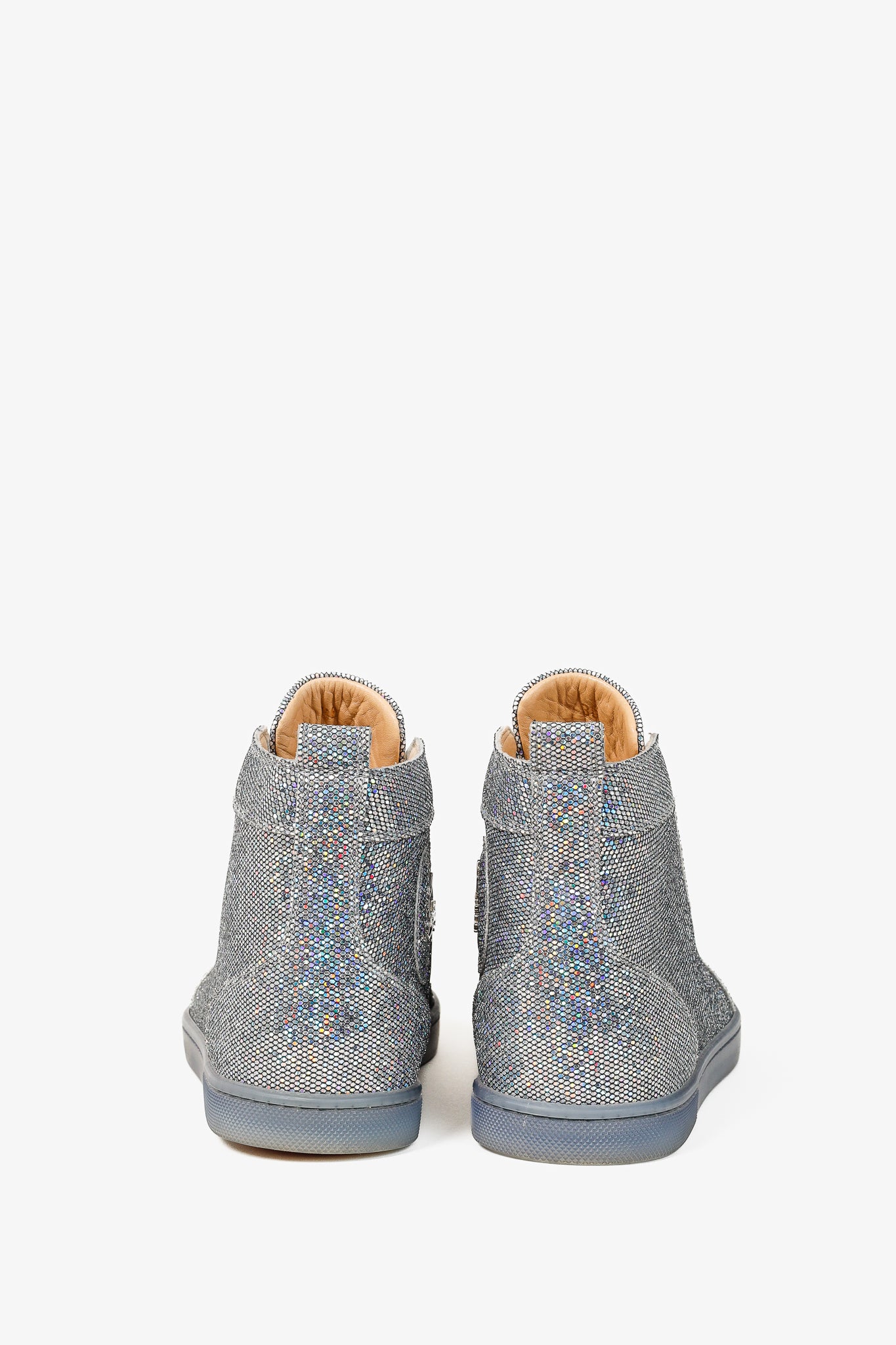 Christian Louboutin Bip Bip Disco Ball Flat High-Top Sneakers