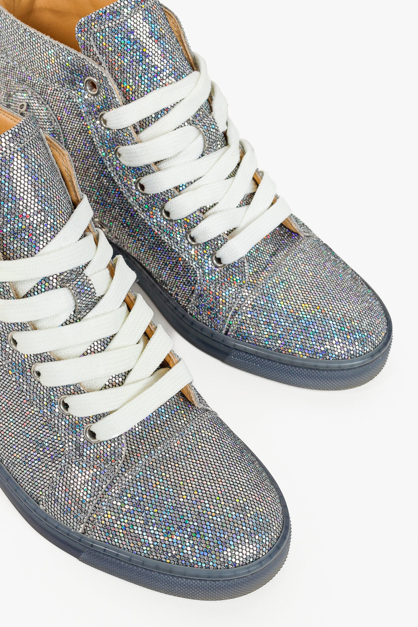 Christian Louboutin Bip Bip Disco Ball Flat High-Top Sneakers