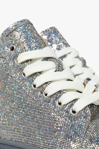 Christian Louboutin Bip Bip Disco Ball Flat High-Top Sneakers