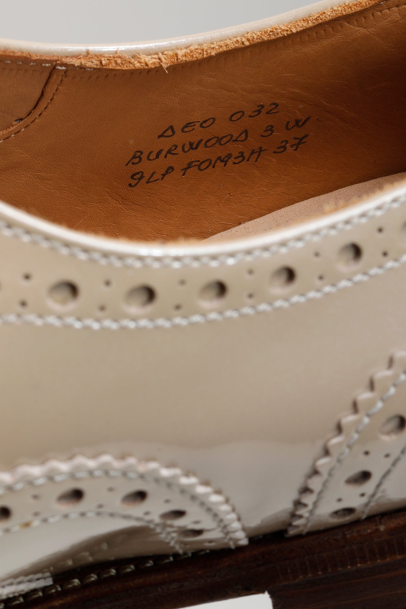 Church's Beige Patent Leather Lace-ups