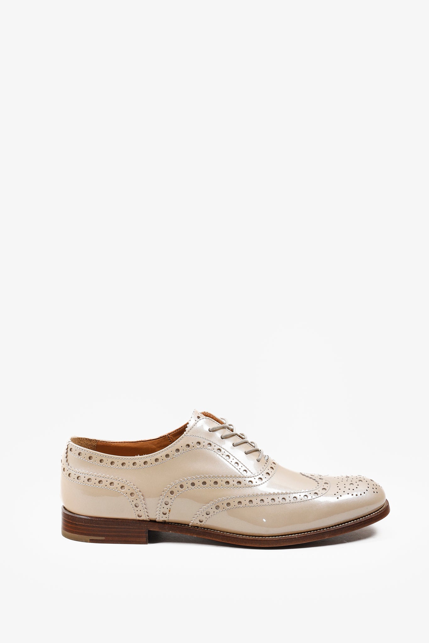 Church's Beige Patent Leather Lace-ups