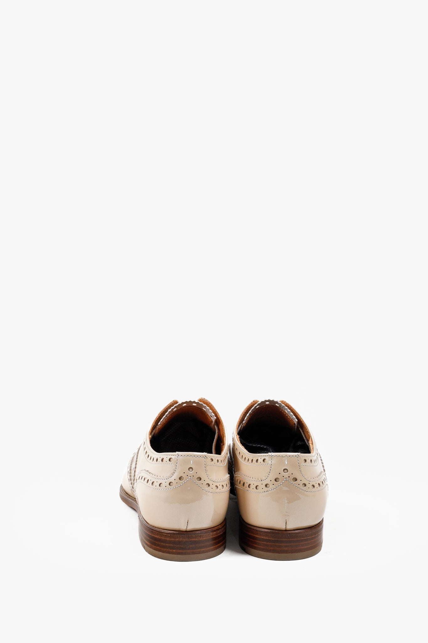 Church's Beige Patent Leather Lace-ups