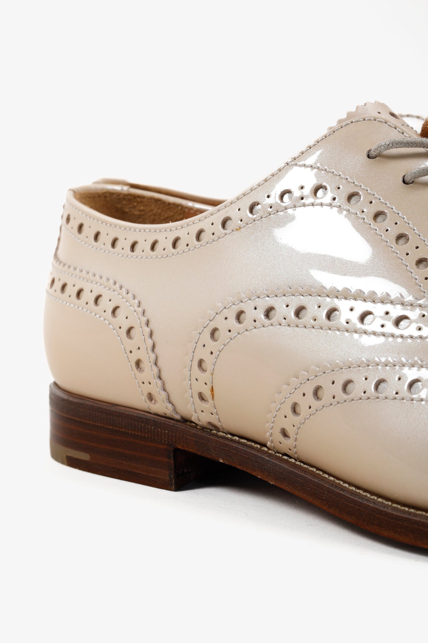 Church's Beige Patent Leather Lace-ups