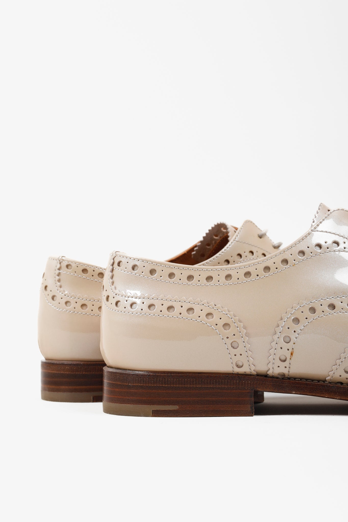 Church's Beige Patent Leather Lace-ups