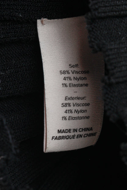 Cinq a Sept Pices Black Wide-Ribbed Knit Long Sleeve Pullover