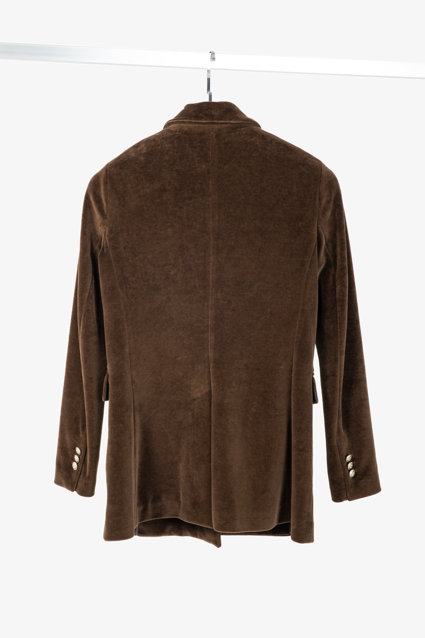 Circolo 1901 Brown Cotton Velvet Double-Breasted Blazer