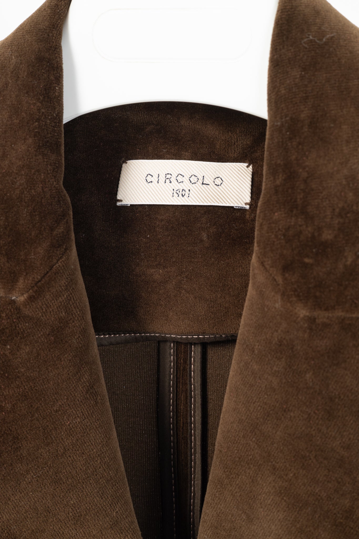 Circolo 1901 Brown Cotton Velvet Double-Breasted Blazer