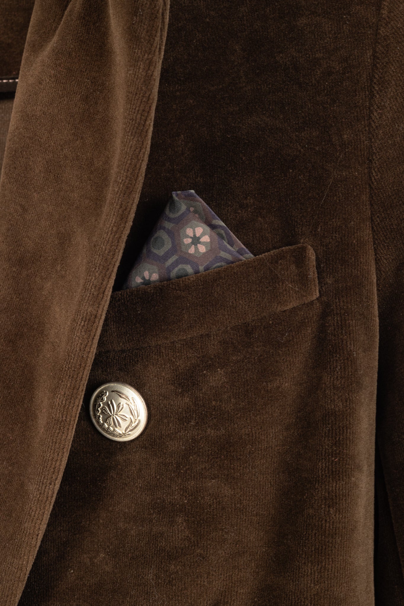 Circolo 1901 Brown Cotton Velvet Double-Breasted Blazer