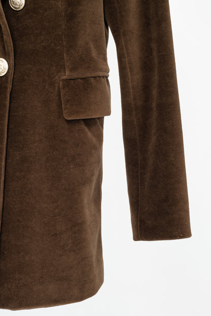 Circolo 1901 Brown Cotton Velvet Double-Breasted Blazer