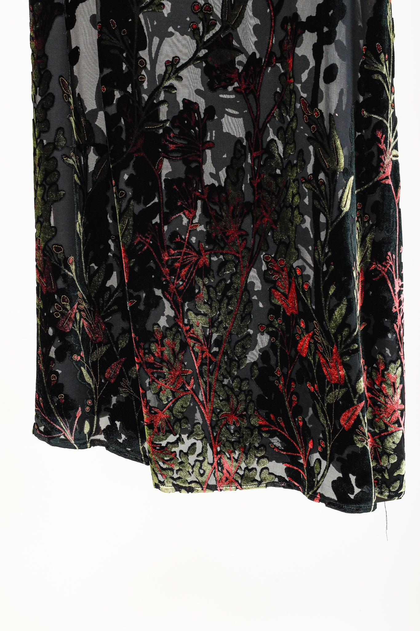 Citron Santa Monica Black Sheer Floral-Burnout Velvet Maxi Dress