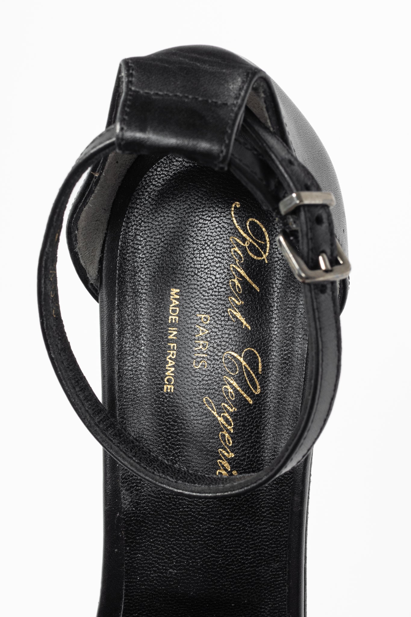 Robert Clergerie Black Suede Fringe Mirror-Heel Sandals