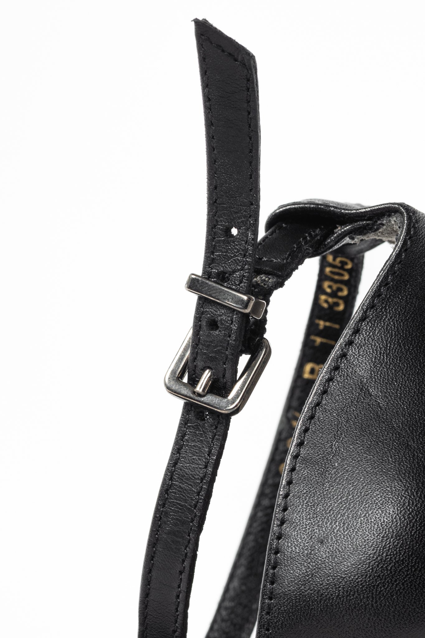 Robert Clergerie Black Suede Fringe Mirror-Heel Sandals