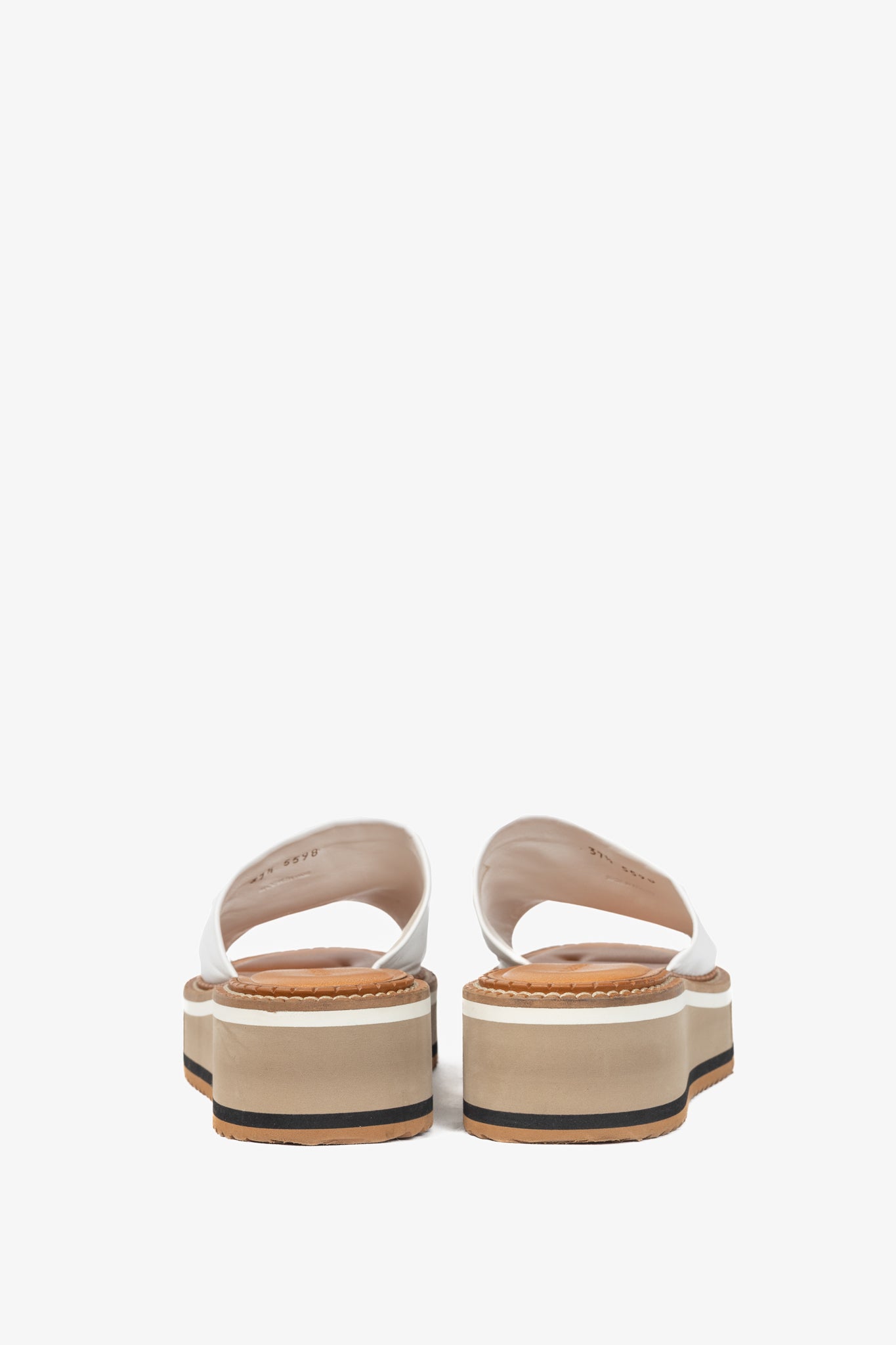 Clergerie Fast White Leather Slide Platform Mule Sandals