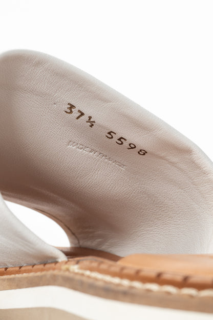 Clergerie Fast White Leather Slide Platform Mule Sandals