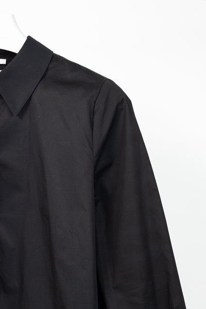 Co SS18 Black Cotton Poplin Pleated-Back Shirt