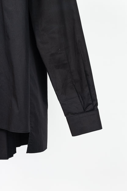 Co SS18 Black Cotton Poplin Pleated-Back Shirt