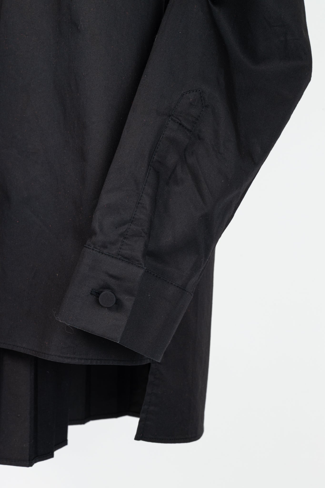 Co SS18 Black Cotton Poplin Pleated-Back Shirt