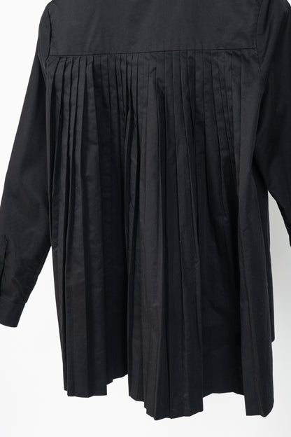 Co SS18 Black Cotton Poplin Pleated-Back Shirt